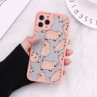 Compatible with Apple , Cartoon Transparent Phone Case Matte Shockproof Back Cover