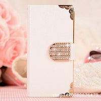 5S 5G Diamond Leather Wallet Card Case Leather Case Leather Case