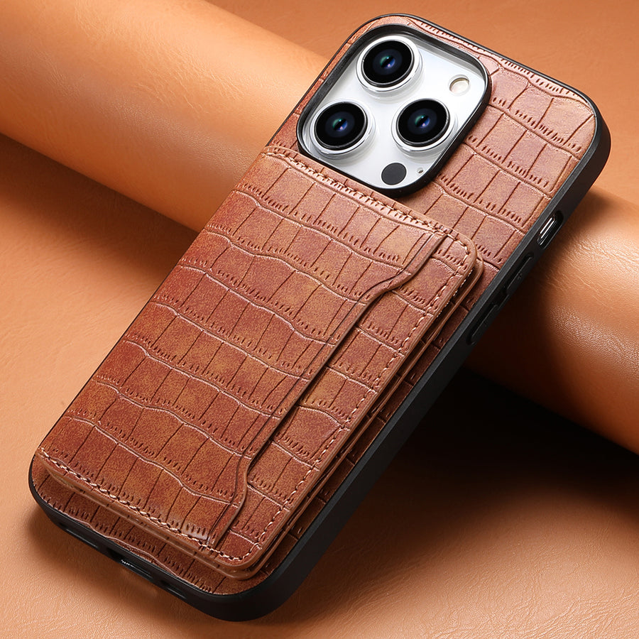 Card Pattern Leather Case Phone Case